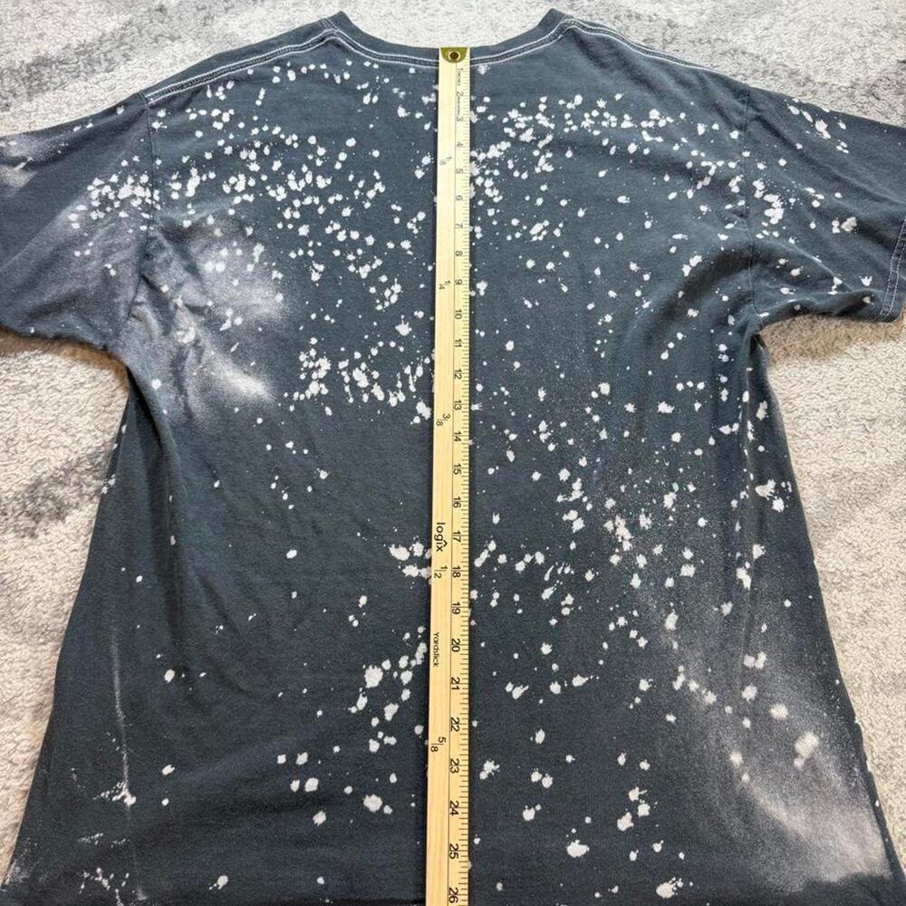 Love Tribe Black Bleach Splatter Grunge Shirt Sunflower & Butterfly size medium - Picture 5 of 5